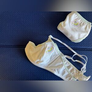 New White Bra & Panty Set with Rainbow Trim